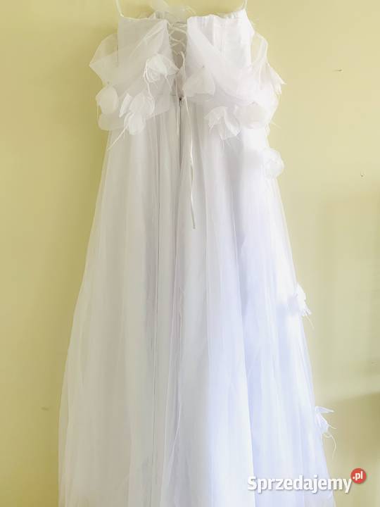 Suknia ślubna boho wiązana opadające rękawki dolnośląskie Jelenia Góra