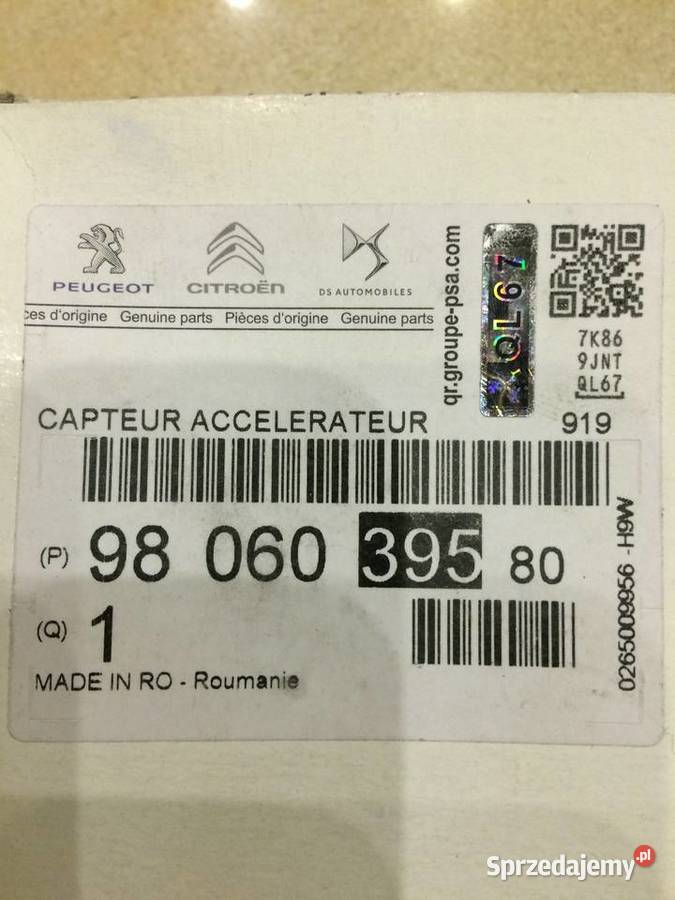 Czujnik ABS OE Citroen Peugeot DS 98 060 395 90 osobowe Układ elektryczny Wrocław