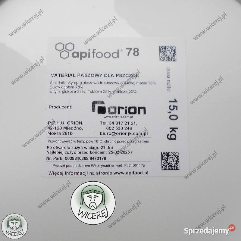 Syrop Pokarm Apifood pszczół 15 świeży do Pszczelarstwo Jaśliska