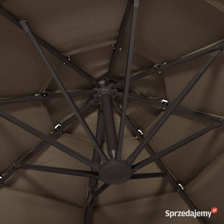 4poziomowy parasol na aluminiowym słupku taupe Warszawa