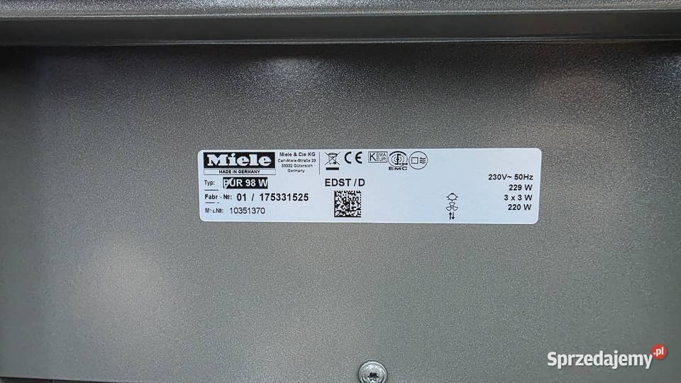 Okap wyciąg przyścienny Miele PUR 98 W LED nowy Wrocław