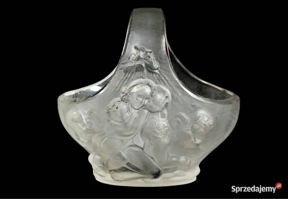 Szklany koszyk proj C Schlevoghta Ingrid lata 30 Warszawa