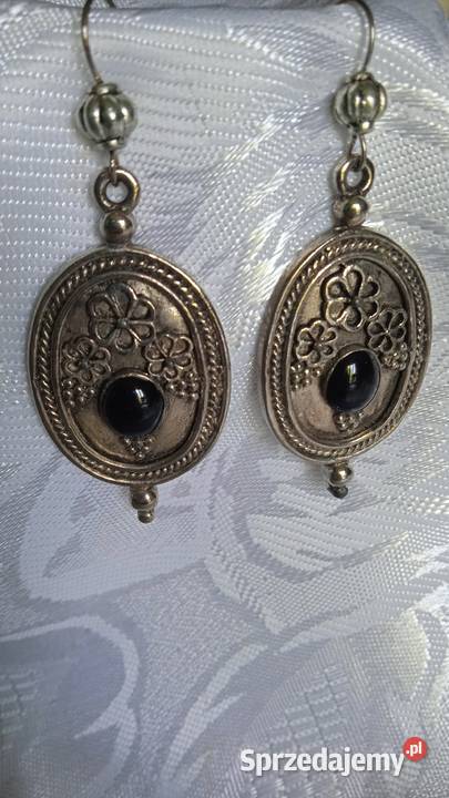 OKAZAŁE KOLCZYKI Z CZARNYM ONYKSEM wielkopolskie Piła