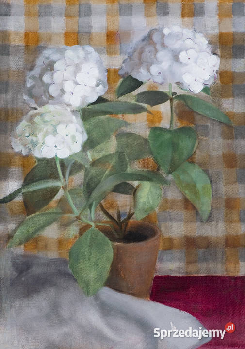 Przedwojenny stary obraz olejny Kwiaty Malarstwo Warszawa