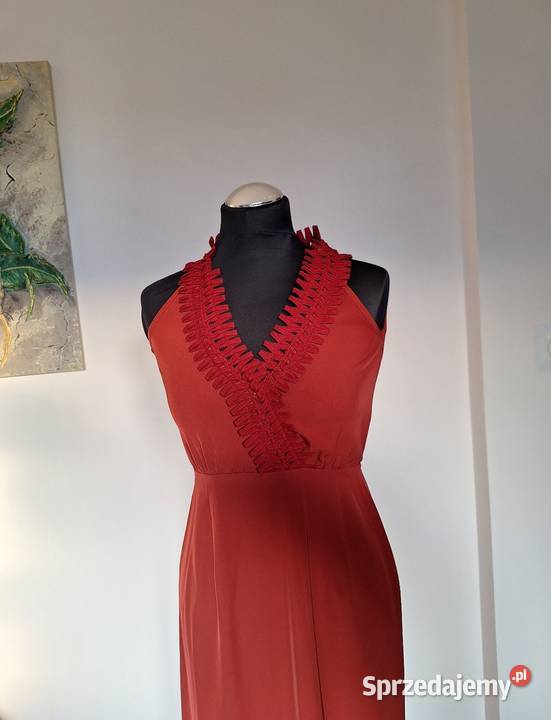 Piękna długa maxi jesienna sukienka zwiewna małopolskie Kraków sprzedam