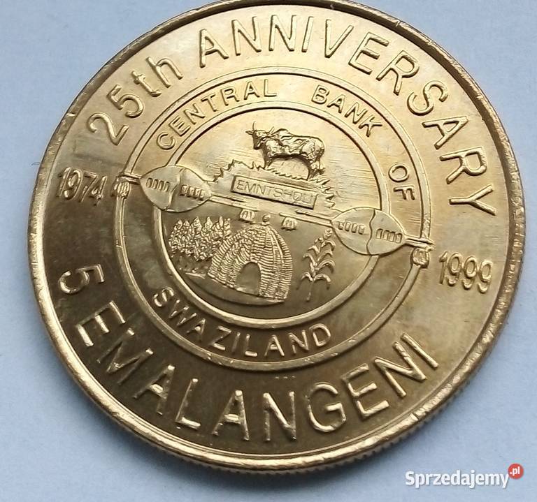 SWAZILAND5 EMALANGENI1999 r ROCZNICOWA ŁADNA Antyki, Sztuka, Kolekcje Legionowo