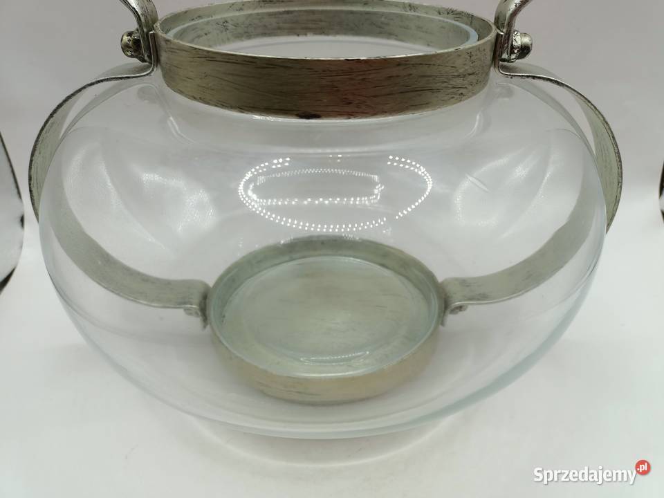 Dekoracja ogrodowa lampion szklany z metalem Zamość