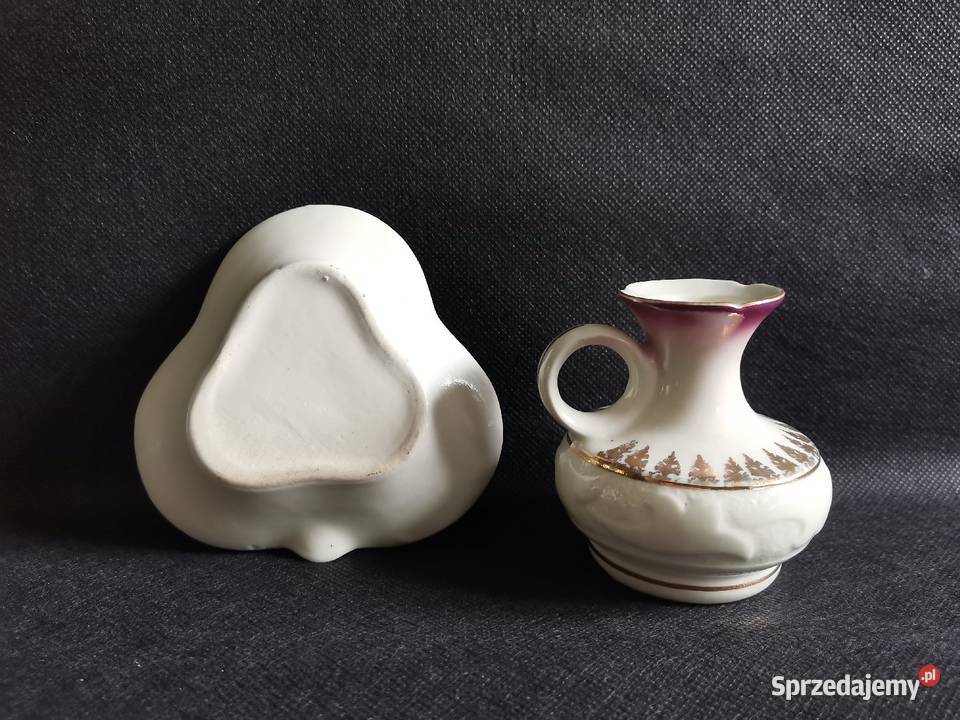 Stary świecznik kaganek i popielniczka porcelana śląskie Katowice sprzedam