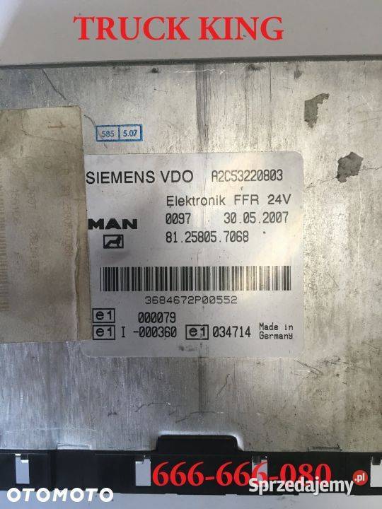 MAN TGA TGX TGS STEROWNIK KOMPUTER FFR osobowe Osiek