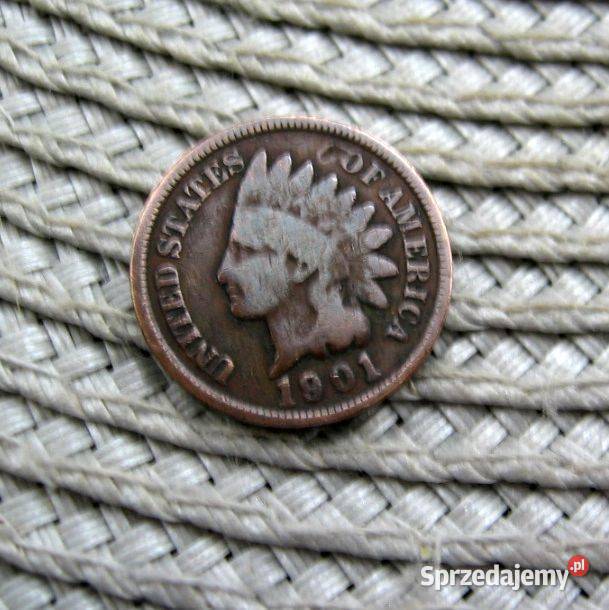 USA 1 Cent 1901 r Głowa Indianina Numizmatyka Kalisz