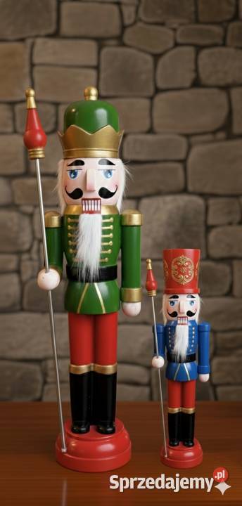 Cudowne drewniane dziadki do orzechów 90 i 45 Szczecin