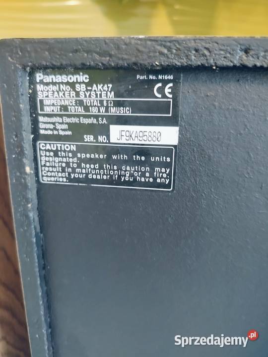 kolumny panasonic SBAK47 160W6ohm Mińsk Mazowiecki