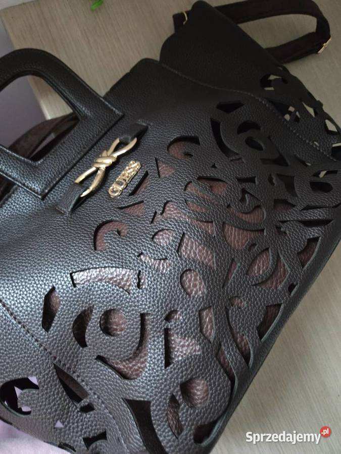 Torebka ażurowa bordo braz Ząbki