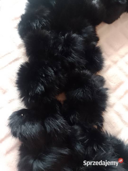 Czarny futrzany szal futrzana Etola futro z Dodatki małopolskie Kraków