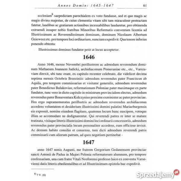 Kronika Klasztoru Franciszkanów Wejherowo pomorskie Puck