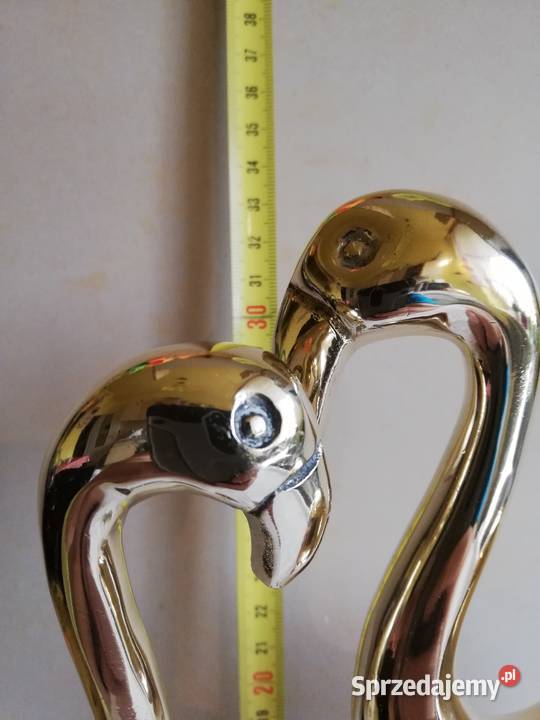 Para Flamingów mosiądz rękodzieło lata 60te Dąbrowa Górnicza