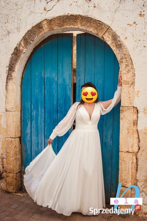 Suknia ślubna r4042 śmietankowa Rozmiar 42(XL) Damska Morąg