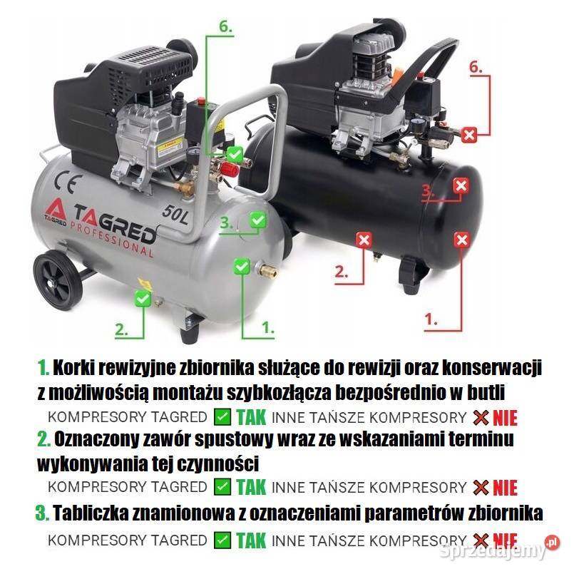 Kompresor Olejowy 50L Sprężarka Olejowa 50L 38 Nowe