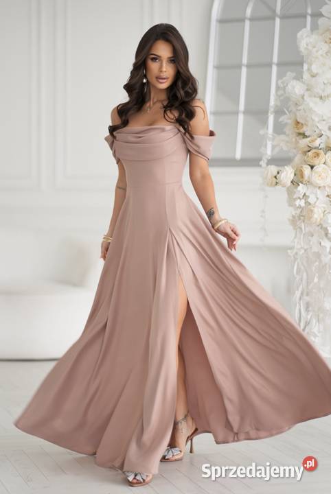 Suknia brokatowa sukienka wieczorowa rozcięciem Jelenia Góra sprzedam