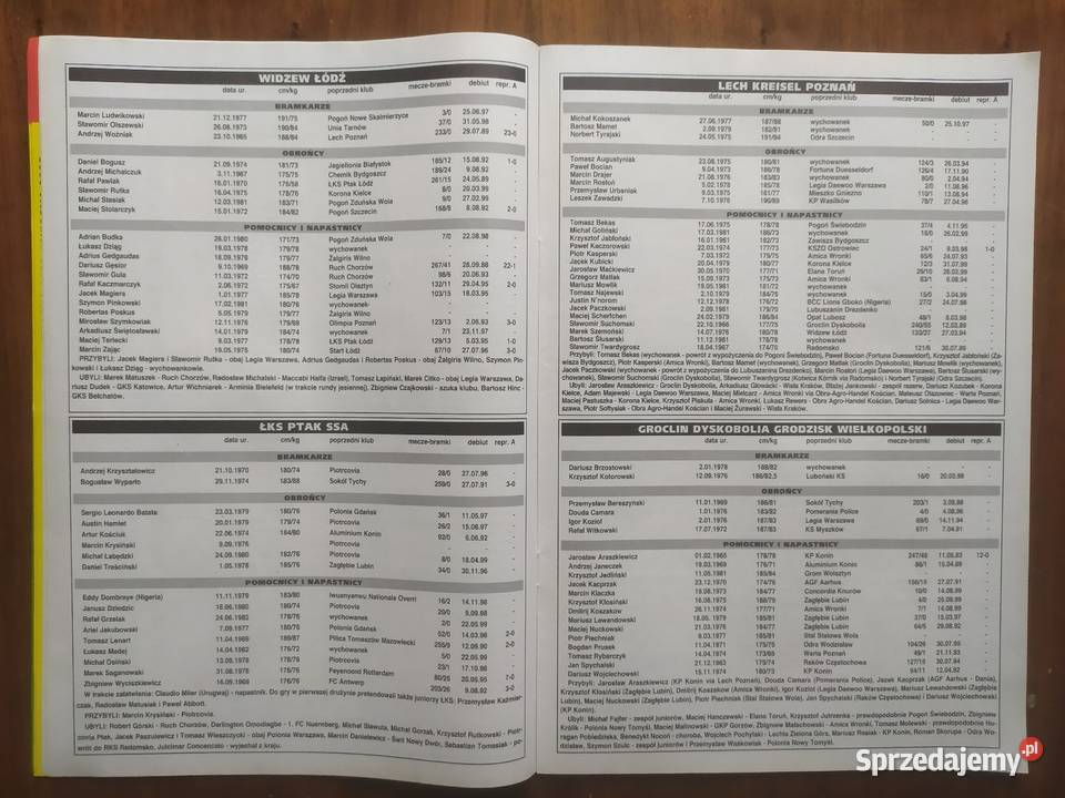 Skarb kibica I II liga polska wiosna 2000 Łódź