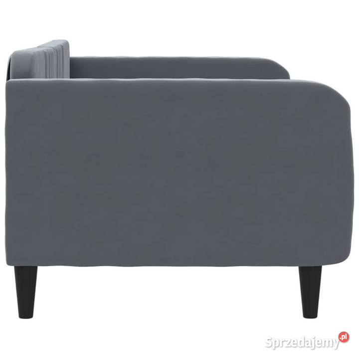 Sofa z funkcją spania ciemnoszara aksamit 110cm