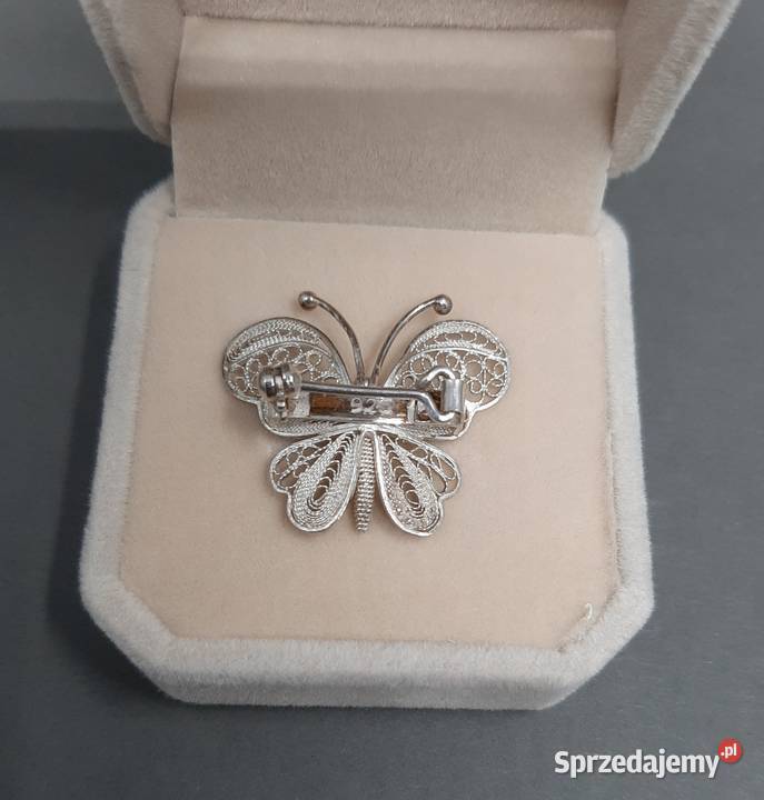 Motyl broszka srebro lubelskie Lublin