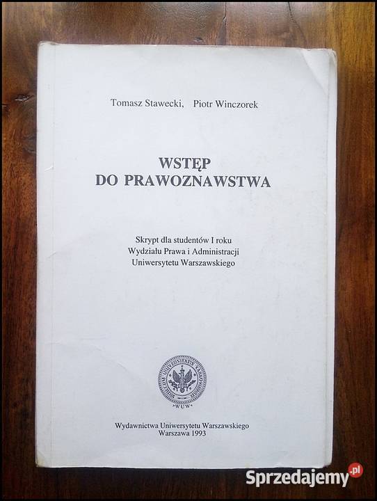 Wstęp do prawoznawstwa Podręcznik książka Okazja Rok wydania 1992 Warszawa