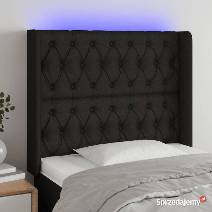 Zagłówek do łóżka z LED czarny 93x16x118128 Warszawa sprzedam