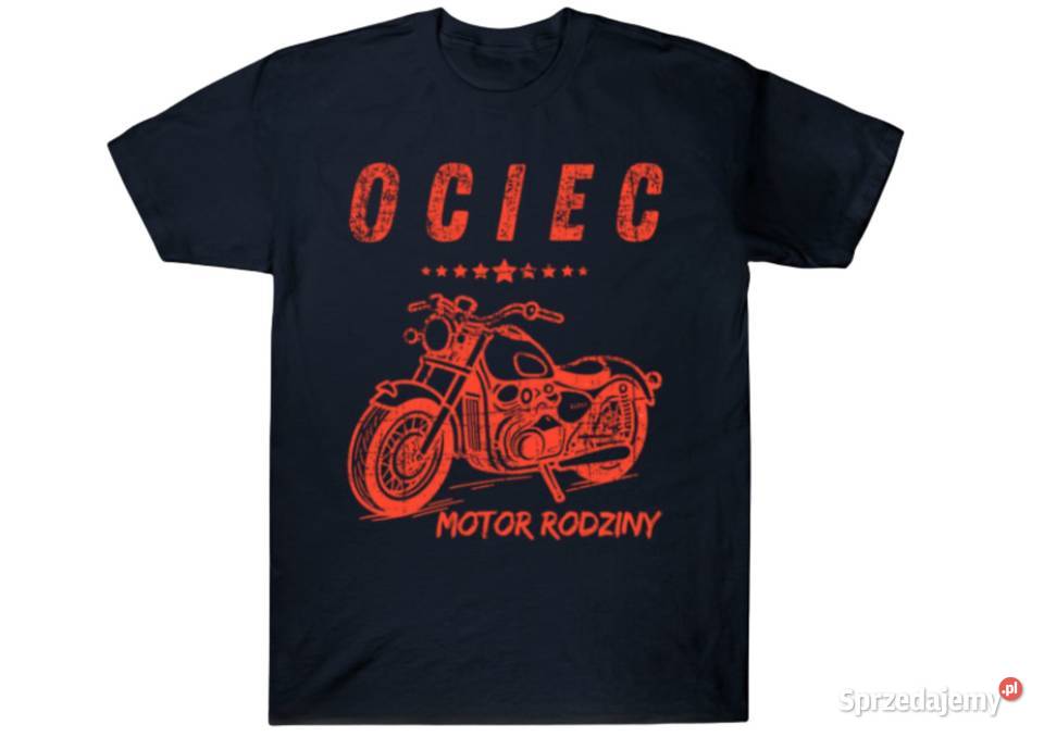 Granatowa koszulka na dzień ojca motocyk śląskie