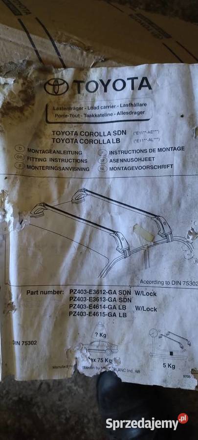 Toyota Corolla E11 4 i 5 drzwi bagażnik dachowy wielkopolskie Trzcianka