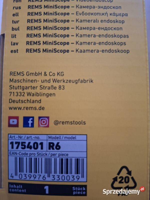 Sprzedam kamera hydrauliczna Rems Jaronowice