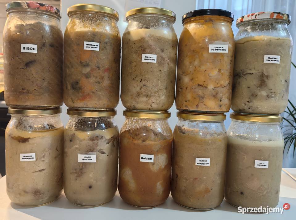 Obiady domowe wekowane w słoikach 09 l wysyłka sprzedam