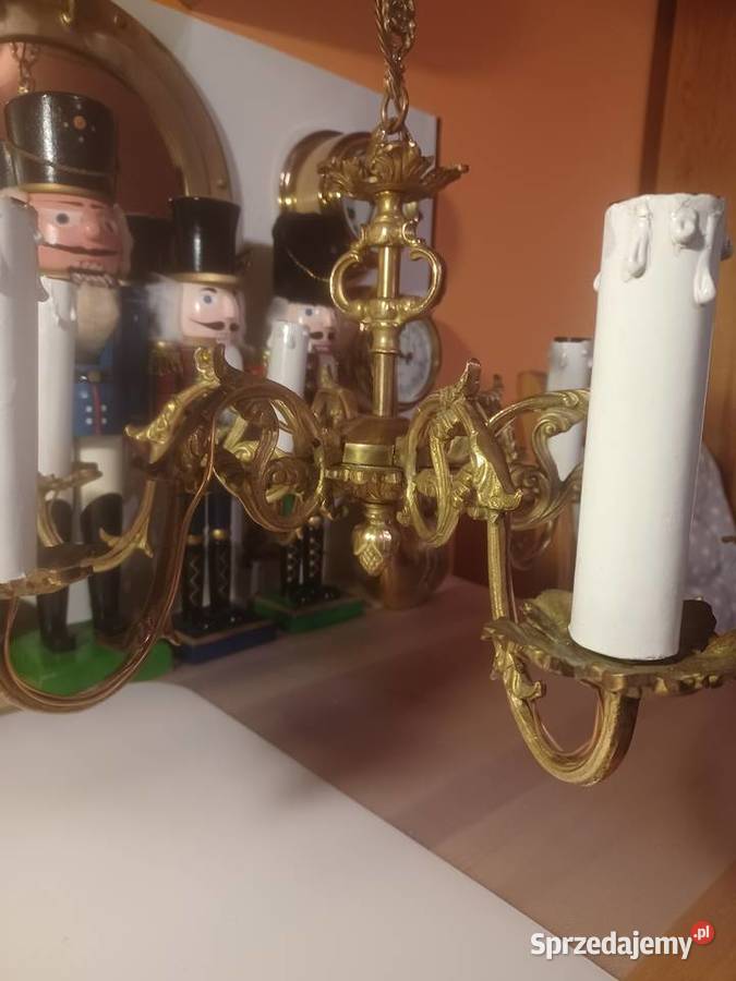 Piękny mosiężny żyrandol Lampa wisząca wielkopolskie Poznań