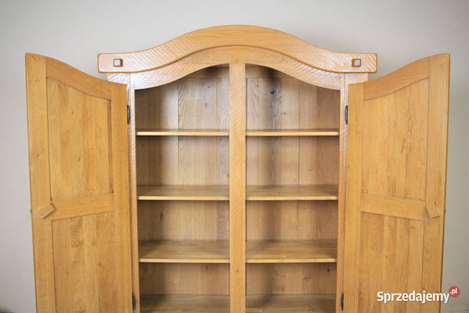 Szafa dębowa piękne zdobienia lite drewno śląskie Góra