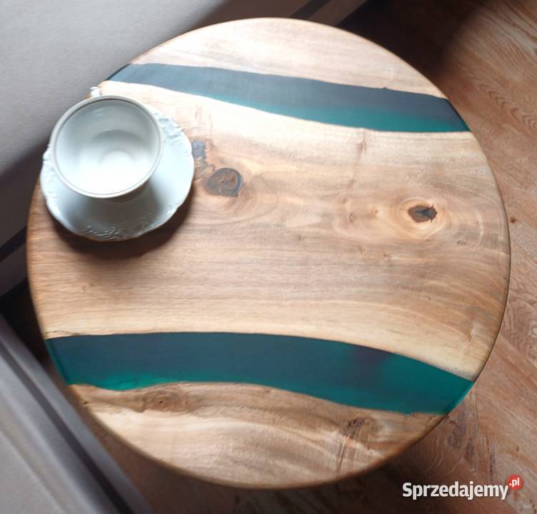 Stolik kawowy żywica epoksydowa orzech włoski Opole