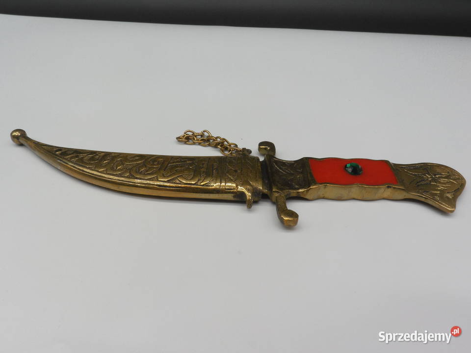 Ozdobny Sztylet nożyk do listów Mosiądz Raszków