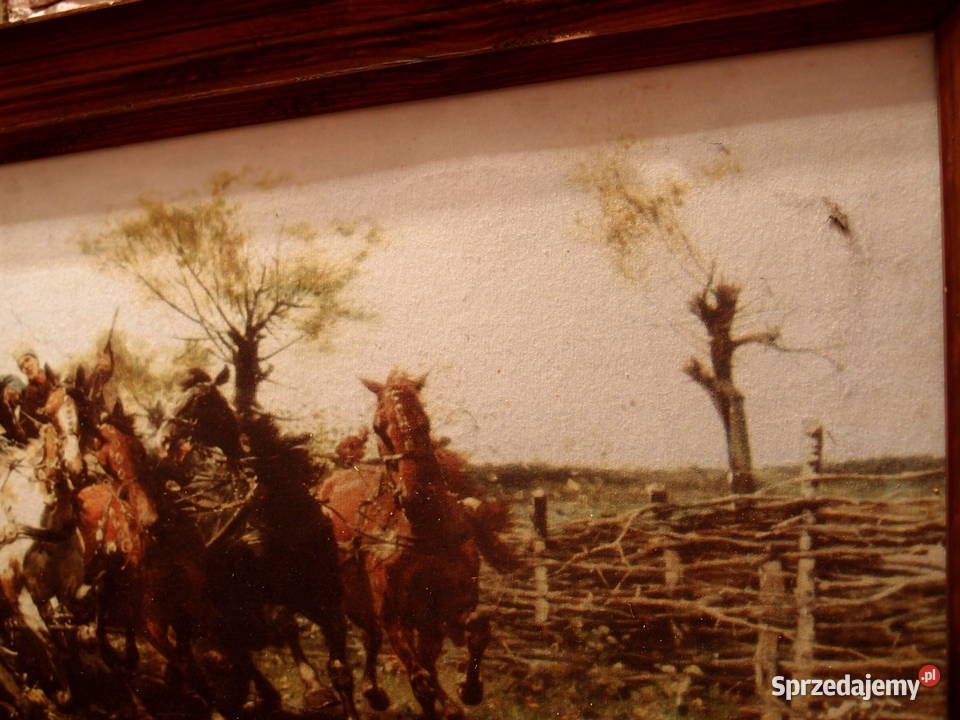 Obrazy Pejzaż jeziora i zjazd pod gospodą okres Łódź