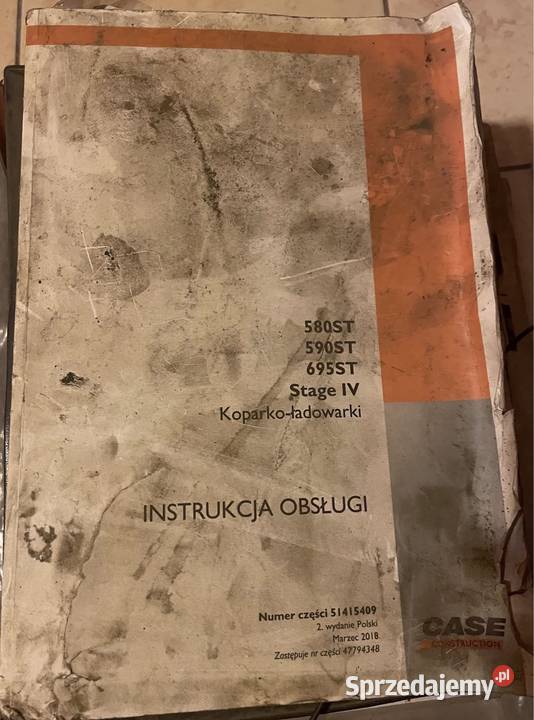 Instrukcja obsługi CASE 580ST 590ST 695ST Stage Chełmiec