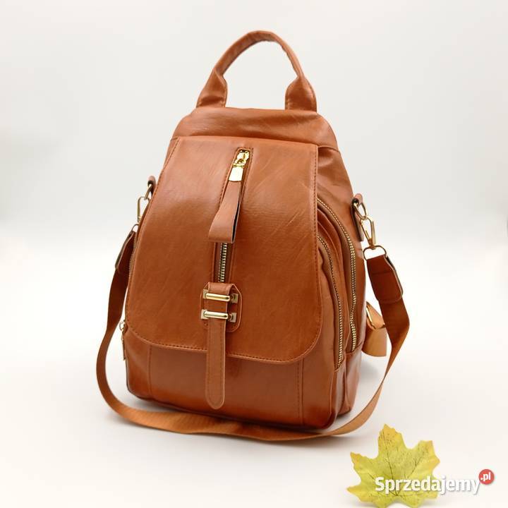 Plecak damski skórzany z klapą Mochila Bolsos śląskie Zawiercie
