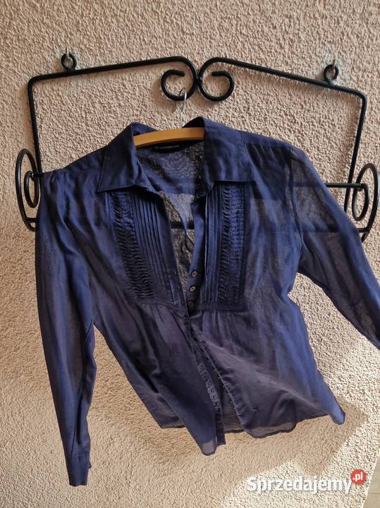 Bluzka koszulowa wizytowaPasspart L40 granatowa Lublin