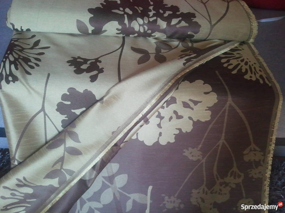 Tkanina zasłonowa oliwkabrąz dwustronna szer155 Wystrój okien Radom