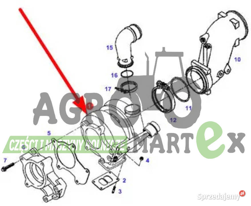 F930200090010 930200090010 TURBOSPRĘŻARKA AGCO Silnik i osprzęt dolnośląskie Wichrów sprzedam