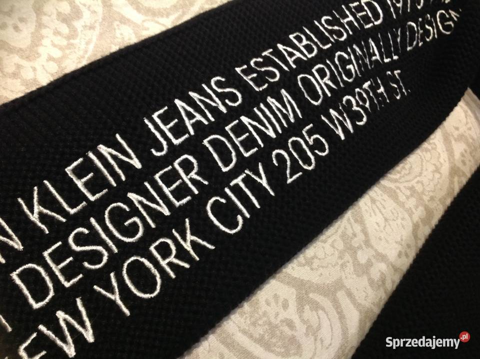 Czarny Długi Gruby Szalik Szal CALVIN KLEIN NOWY Nowa Sól sprzedam