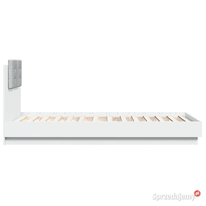 Rama łóżka z wezgłowiem i LED biała 75x190 sprzedam
