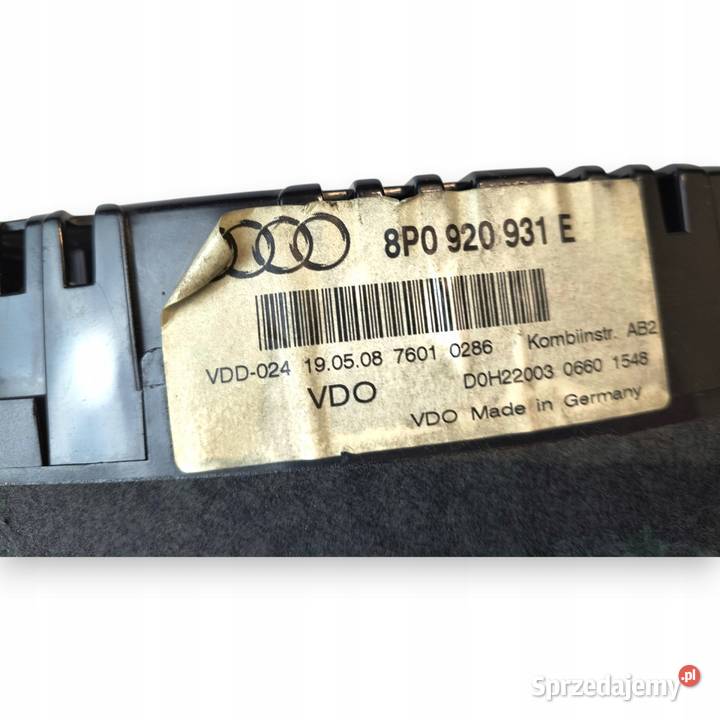 LICZNIK ZEGARY 8P0920931E Audi A3 8P 19 20 TDI Chełm
