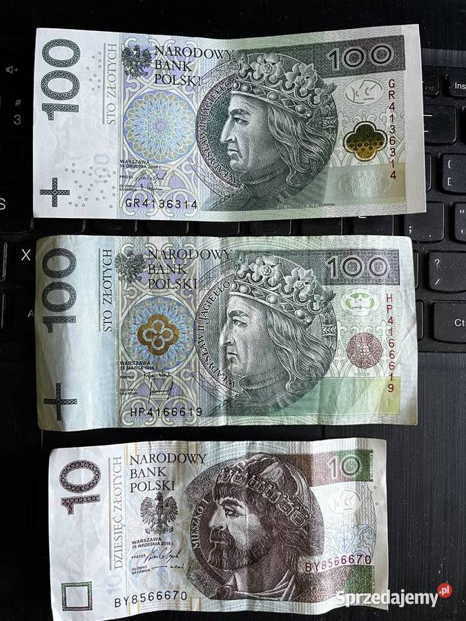 Banknoty 100 10 RADAR i 666 Łosice