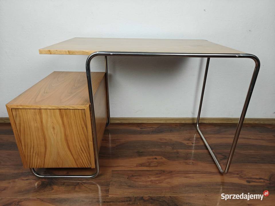 BIURKO Rura Chrom Czereśnia Modernizm Bauhaus Meble małopolskie Kraków