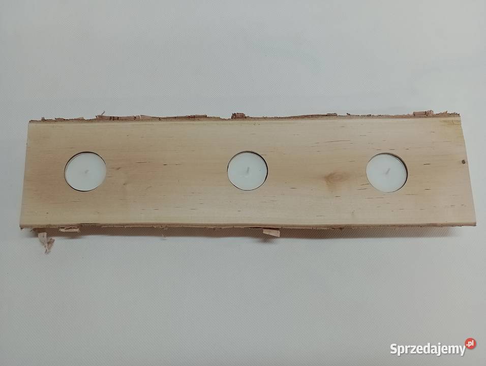 DREWNIANY ŚWIECZNIK NA PODGRZEWACZE ŚWIECZKI Żagań