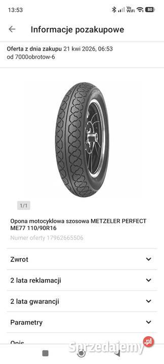 Opona 16 11090 V do 240 km/h śląskie Chorzów