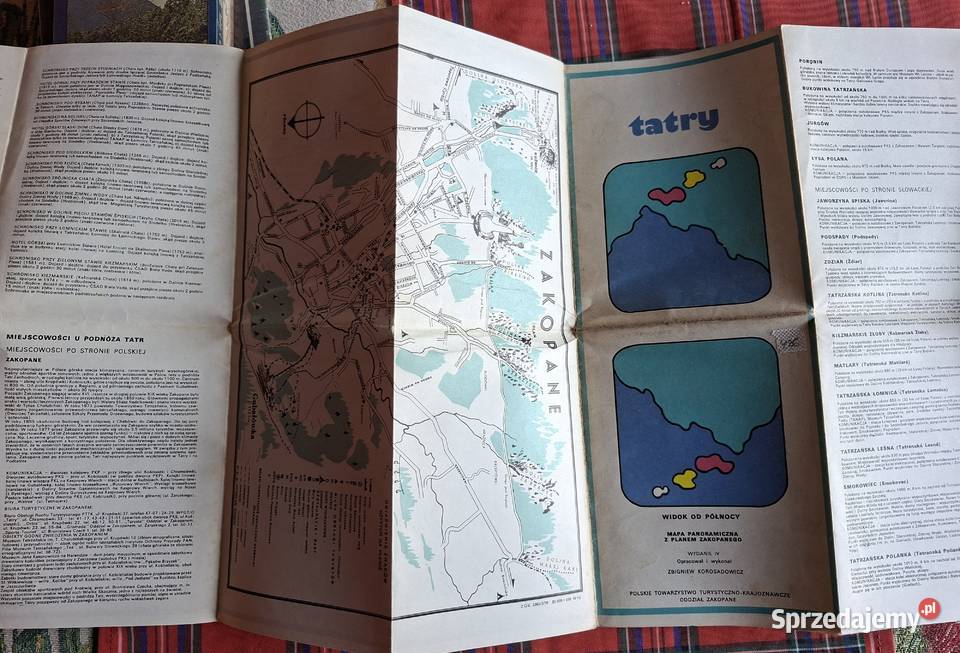 Tatry mapa panoramiczna plan Zakopanego Mapy i przewodniki Kraków